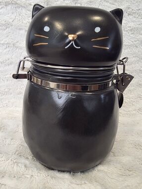 Black Cat Ceramic Canister 24oz.